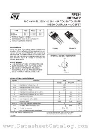 IRF634FP datasheet pdf SGS Thomson Microelectronics
