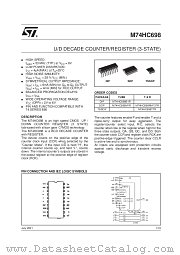 M74HC698M1R datasheet pdf SGS Thomson Microelectronics