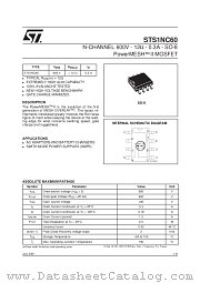 STS1NC60 datasheet pdf SGS Thomson Microelectronics