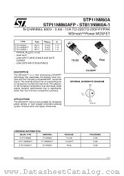 STP11NM60A datasheet pdf SGS Thomson Microelectronics