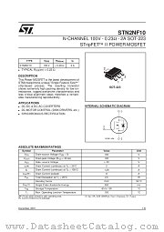 STN2NF10 datasheet pdf SGS Thomson Microelectronics