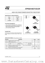 STPS20150CR datasheet pdf SGS Thomson Microelectronics