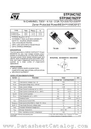 STP3NC70ZFP datasheet pdf SGS Thomson Microelectronics