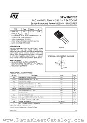 STW9NC70Z datasheet pdf SGS Thomson Microelectronics