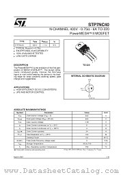 STP7NC40 datasheet pdf SGS Thomson Microelectronics