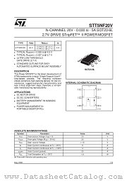 STT5NF20V datasheet pdf SGS Thomson Microelectronics