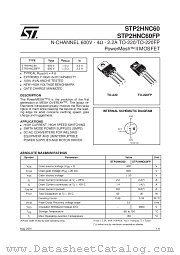 STP2HNC60FP datasheet pdf SGS Thomson Microelectronics
