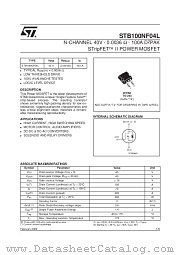 STB100NF04L datasheet pdf SGS Thomson Microelectronics