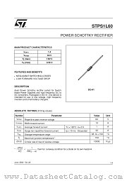 STPS1L60 datasheet pdf SGS Thomson Microelectronics