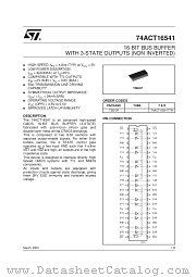 74ACT16541TTR datasheet pdf SGS Thomson Microelectronics