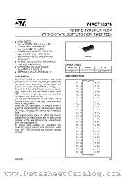 74ACT16374TTR datasheet pdf SGS Thomson Microelectronics