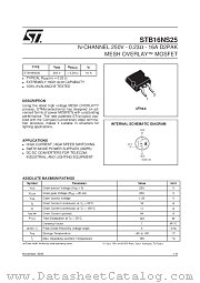 STB16NS25 datasheet pdf SGS Thomson Microelectronics