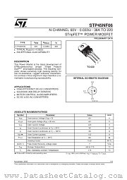 STP45NF06 datasheet pdf SGS Thomson Microelectronics