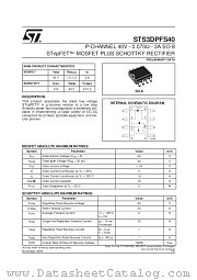 STS3DPFS40 datasheet pdf SGS Thomson Microelectronics