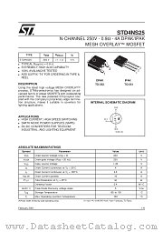STD4NS25 datasheet pdf SGS Thomson Microelectronics