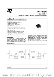 VNS1NV04D datasheet pdf SGS Thomson Microelectronics
