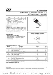 STP40NS15 datasheet pdf SGS Thomson Microelectronics