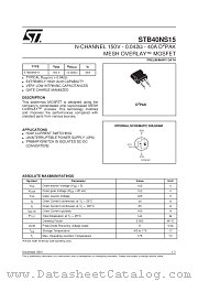 STB40NS15 datasheet pdf SGS Thomson Microelectronics