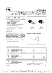 STD10NF10 datasheet pdf SGS Thomson Microelectronics