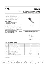 STBV45 datasheet pdf SGS Thomson Microelectronics