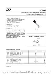 STBV42 datasheet pdf SGS Thomson Microelectronics