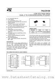 74LCX139MTR datasheet pdf SGS Thomson Microelectronics