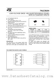 74LCXU04TTR datasheet pdf SGS Thomson Microelectronics