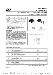 STD5NM50-1 datasheet pdf SGS Thomson Microelectronics