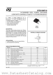 STD15NF10 datasheet pdf SGS Thomson Microelectronics