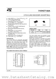 74VHCT138ATTR datasheet pdf SGS Thomson Microelectronics