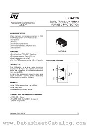 ESDA25W datasheet pdf SGS Thomson Microelectronics
