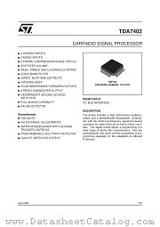 TDA7402 datasheet pdf SGS Thomson Microelectronics