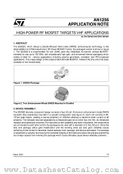 AN1256 datasheet pdf SGS Thomson Microelectronics