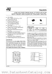 74LVX74MTR datasheet pdf SGS Thomson Microelectronics