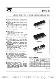 ST92E141 datasheet pdf SGS Thomson Microelectronics