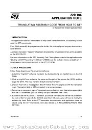 AN1106 datasheet pdf SGS Thomson Microelectronics
