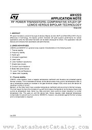 AN1223 datasheet pdf SGS Thomson Microelectronics