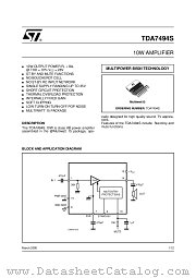TDA7494S datasheet pdf SGS Thomson Microelectronics
