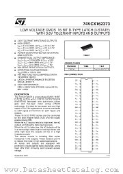 74VCX162373TTR datasheet pdf SGS Thomson Microelectronics