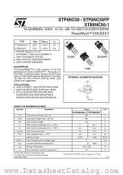 STP8NC50 datasheet pdf SGS Thomson Microelectronics