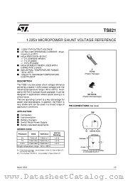 TS821BILT datasheet pdf SGS Thomson Microelectronics