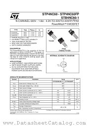 STP4NC60 datasheet pdf SGS Thomson Microelectronics