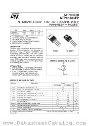 STP5NB60 datasheet pdf SGS Thomson Microelectronics