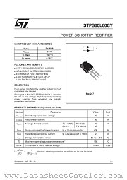 STPS80L60CY datasheet pdf SGS Thomson Microelectronics