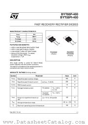 BYT08P-400-BYT08PI-400 datasheet pdf SGS Thomson Microelectronics