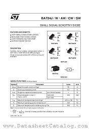 BAT54SWFILM datasheet pdf SGS Thomson Microelectronics