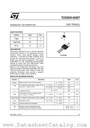 T2550H-600T datasheet pdf SGS Thomson Microelectronics