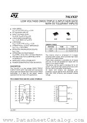74LVX27TTR datasheet pdf SGS Thomson Microelectronics