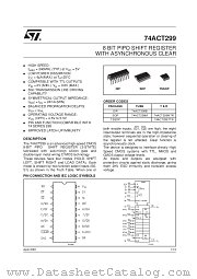 74ACT299MTR datasheet pdf SGS Thomson Microelectronics