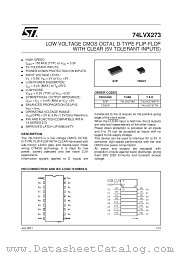 74LVX273M datasheet pdf SGS Thomson Microelectronics